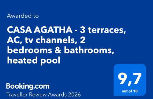 CASA AGATHA - 3 terraces, AC, tv channels, 2 bedrooms & bathrooms, heated pool - Foto 2