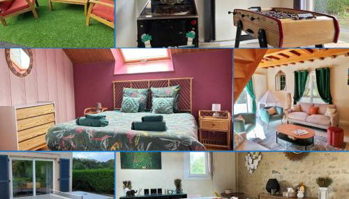 Le So Art, grande maison 4 chambres, terrain de pétanque, grand jardin clos, flipper, babyfoot, jeux Arcade, ping pong,1 km mer, proche golf, Port en Bessin, Bayeux et plages du débarquement, adaptée enfants - Foto 2