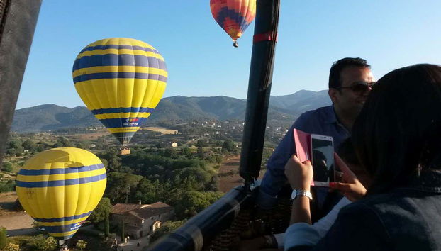 Disfrutando del paseo en globo