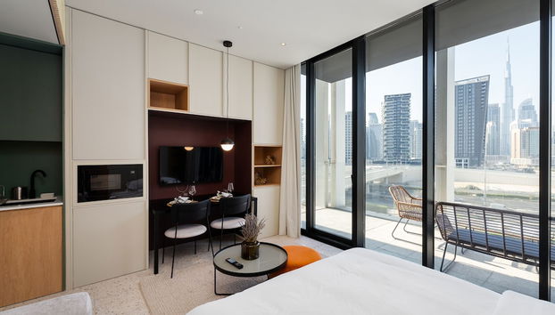 Chic Studio w Burj Khalifa View Balcony - Foto 2, Habitación
