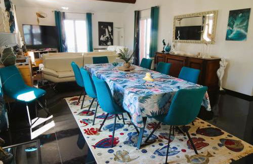 Superbe Villa 5 étoiles Presqu'Île de Giens la Madrague Rita la Villa d'Or vue mer piscine - Foto 17