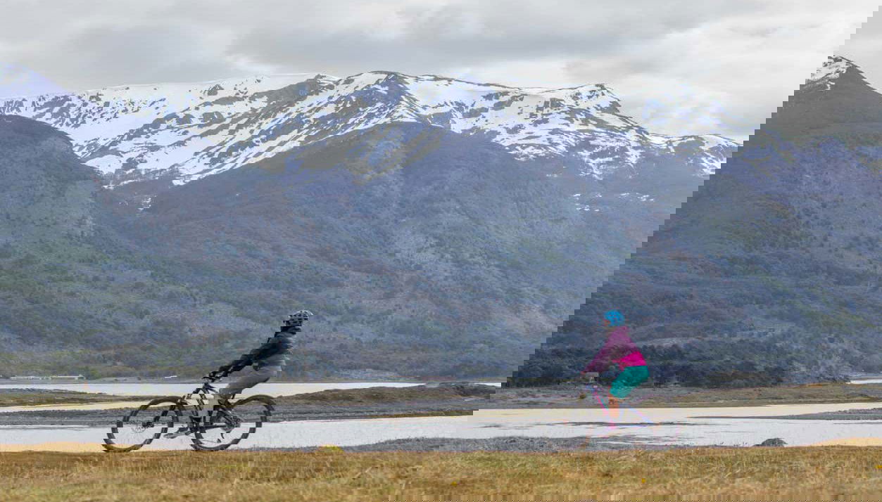 Desfrutando do tour de bicicleta