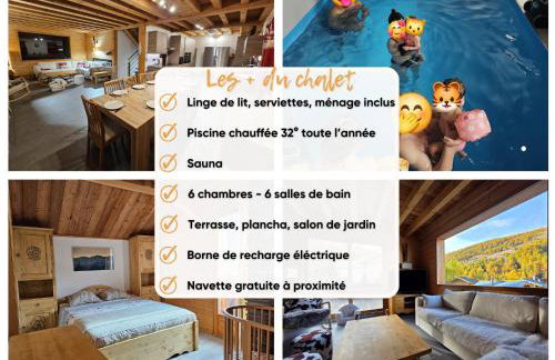 Chalet La Tanière 14 Pers - piscine chauffée et sauna - Vars Saint Marcellin - Foto 4