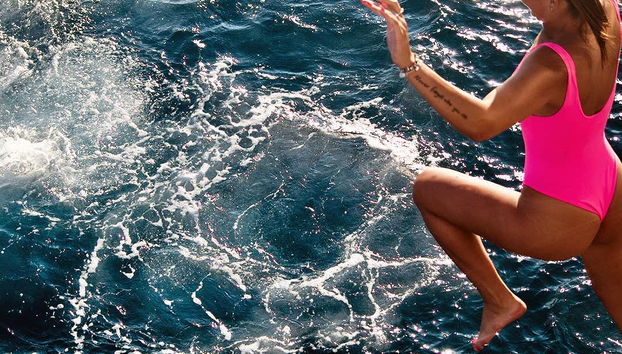 A dip in the crystal clear waters