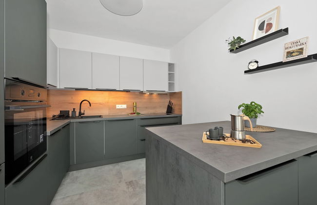 Fully equipped apartments with Terraces, Free garage parking, Netflix & AC - by Apartmány Šlapanice cz - Foto 20