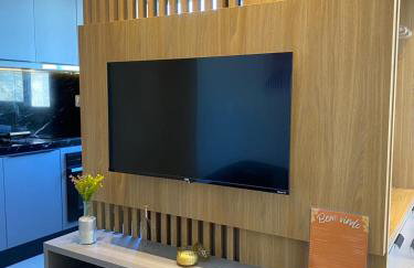 Apê a 450mt Praia da Vila - split, piscina com vista, BBQ e garagem coberta - Photo 8