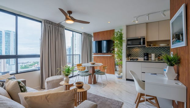 w Majestic 1BR w Beautiful View in Calle 50 - Foto 4, Habitación