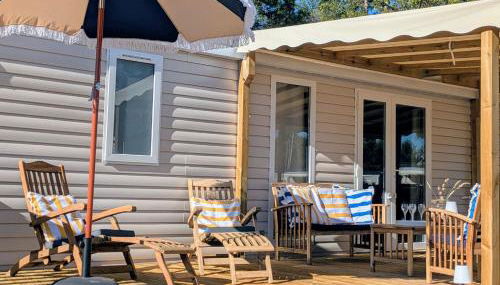 Bungalow neuf 40 m2 tout confort avec piscine proche des plages et lac - Foto 2, sunbed