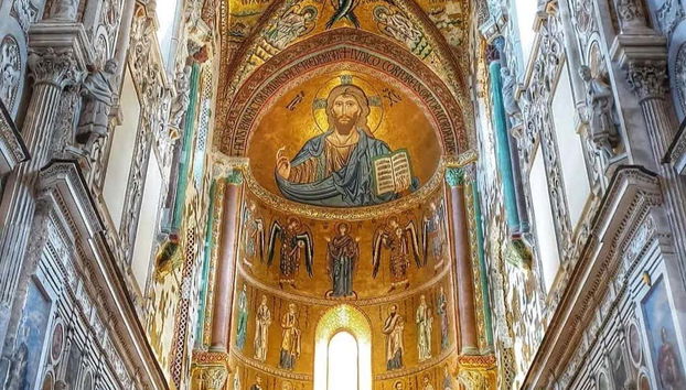 Admire the byzantine mosaics inside