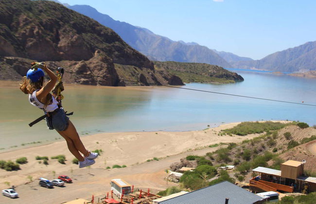 Tirolina sobre el embalse Potrerillos - Foto 1
