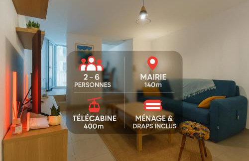 Appartement cosy hypercentre 400m de la télécabine 4-6 personnes - draps et ménage inclus - Foto 1