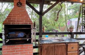 Sítio com piscina, churrasqueira, lareira, fogão à lenha, mesa de sinuca e vista para as montanhas - Foto 63