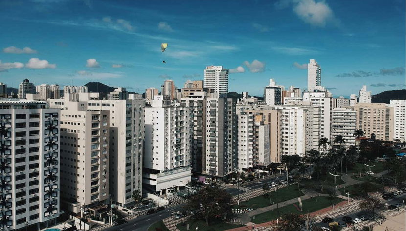 Panorâmica da orla de Santos