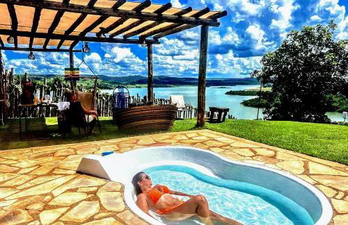 Chalé Mirante, piscina, cachoeira, lago e vista espetacular em Alexânia Goiás - Foto 1