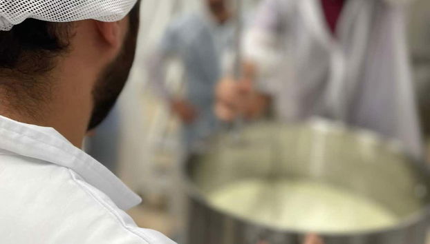 Watching how they make the cheese