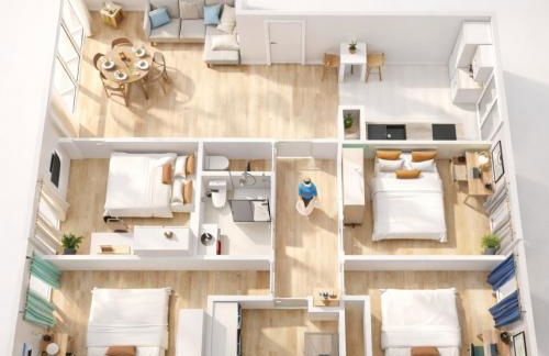 Le cocon urbain - Modern 4BR Apartment with Free Parking, High-Speed Wifi, Quick Access to A6 & N7 - Foto 3
