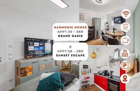 Harmonie Homes - Built in 2025 - High-Quality Beds & Linen - Full Kitchen - Fiber WiFi - 4K Smart TV - 2 Balconies - Elevator - Free Private Parking - Near Augsburg - 20 Min via Autobahn to Munich-West - Foto 3