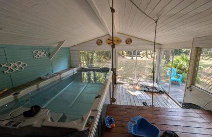 Piscine intérieure Spa privatif, parc arboré 3000 m2, océan et lac - Foto 16