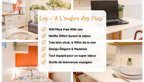 A L'ombre des Pins, Appartement neuf, élégant, Parking gratuit, Netflix, au calme à 100m de l'océan - Foto 2