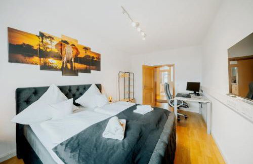 BlissPlace 3 Zi Premium Apartment nahe GETEC Arena mit Kingsize Betten und Balkon - Foto 13