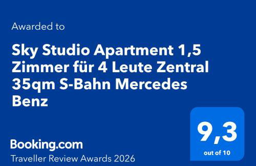 Sky Studio Apartment 1,5 Zimmer für 4 Leute Zentral 35qm S-Bahn Mercedes Benz - Foto 2