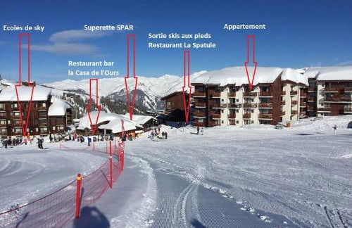 Front de neige PLAGNE VILLAGES Duplex 6 pers 2 ch ski aux pieds exposé SUD 2050 m - Foto 25