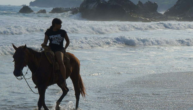 Ride through the shallow water