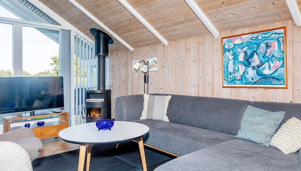 8 Person Holiday Home in Skals - Foto 4, Sala de estar