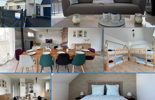 Les Voiles, maison bien équipée 10 p 2 sdb, 2 WC, spacieuse lumineuse avec jardin clos, garage, terrasse, parking privatif, à 950 m de la plage d'Asnelles et tous commerces, près de Bayeux et Arromanches, chiens bienvenus - Foto 2