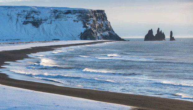 Black beach on Iceland's south coast