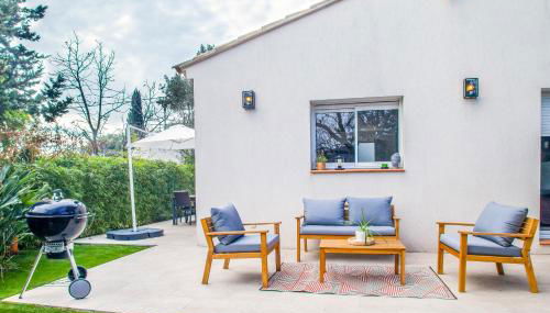 VILLA - SPA JACUZZI - TERRASSES - CLIM & BBQ - La Valette-du-Var - Foto 5, Garden, sunbed, Garden view