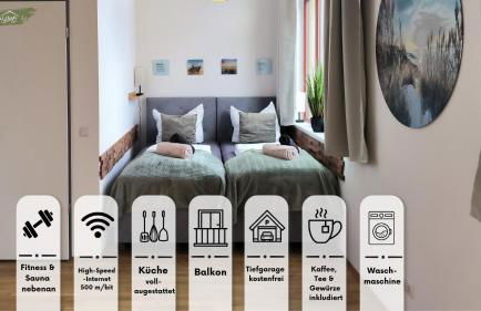 mayhome - das STRANDLOFT schönes Studioapartment mit Balkon, Küche und Tiefgarage - Sauna und Fitness direkt nebenan - Foto 1