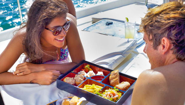 Having a delicious lunch