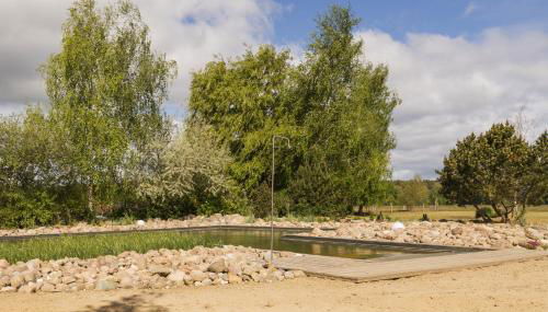Reetdachhaus mit Schwimmteich in Krienke - Foto 3, Garden, Garden view