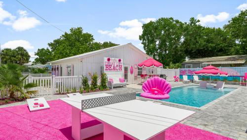 Pink Prerogative Beach Bungalow with Private Pool - Photo 3, sunbed, Garden view