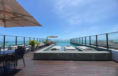 Flat no Bessa a 50m do mar - Rooftop com vista - Recepção 24h - Foto 15