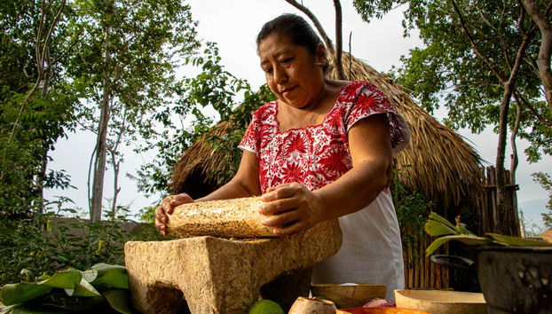 Una donna della comunità maya