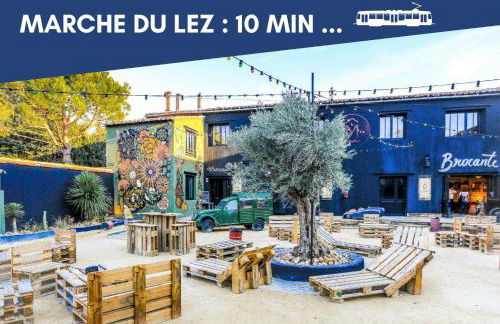 NOUVEAU - Jungle Montpeul - Clim - Wifi fibre - Netflix - 5' du centre et gare - Parking - Loggia - 15' des plages - Foto 31