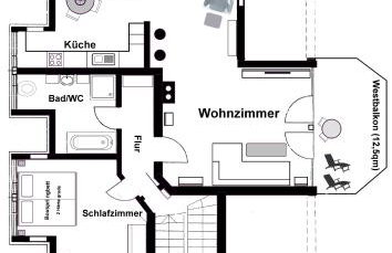Schöne Ferienwohnung im Allgäu Lauben bei Kempten Urlaub Unterkunft FeWo Bergblick 70qm - Foto 3