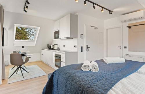 1-2 Personen - Parkplatz - Fahrradgarage - Zentrum - Küche - Balkon - WLAN - Klima - Foto 13