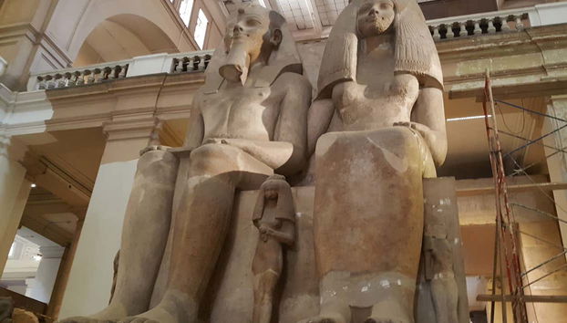 Uma escultura do Museu Egípcio do Cairo