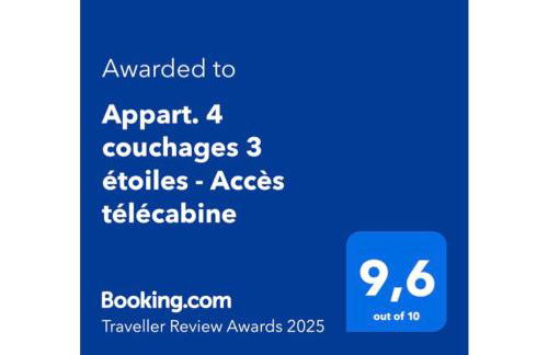 Appart. 4 couchages 3 étoiles - Accès télécabine - Foto 17