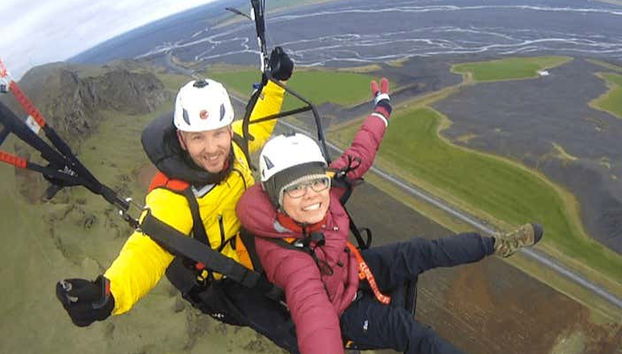 Durante el vuelo en parapente