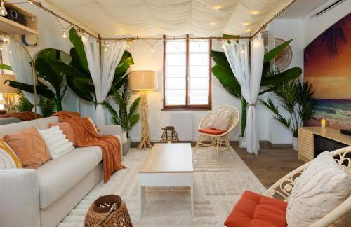 CathyVoyages - Ciel étoilé - Bord de Mer - Parking gratuit - Vidéoprojecteur - Lit rond - La Paillote Strasbourgeoise - Photo 9