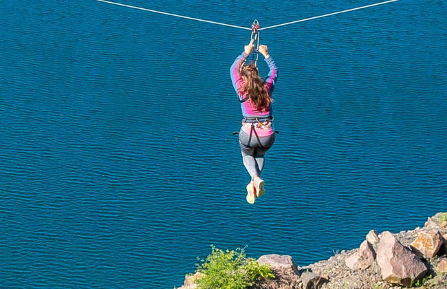 Tirolina sobre el embalse Potrerillos - Foto 10