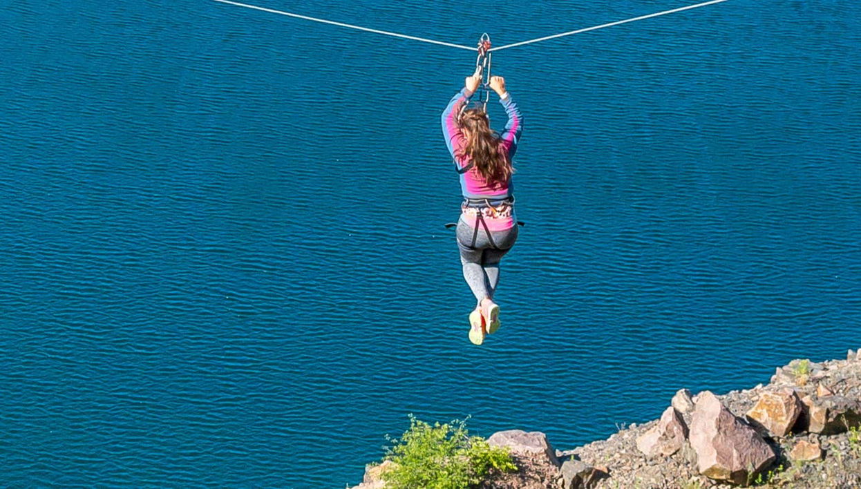 Ziplining over the Potrerillos Reservoir
