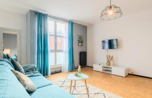 Grand T2 à 8mn de Lille et Stadium Terrasse et parking privé - Foto 14