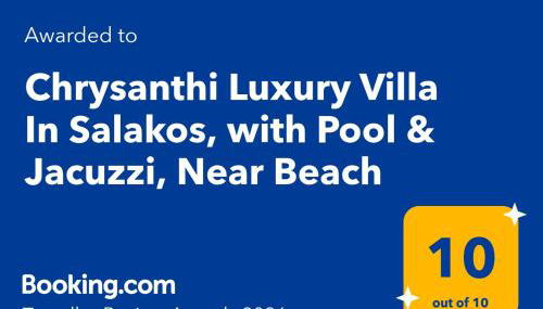 Chrysanthi Luxury Villa In Salakos, with Pool & Jacuzzi, Near Beach - Foto 2