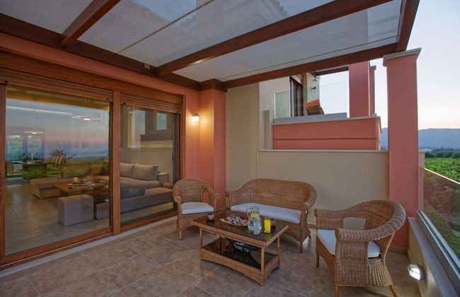 Cretan Vineyard Hill Villa Private Pool, Panoramic View, Beautiful Vineyard - Photo 14