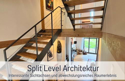 Landloft Linum - Ausgebaute Scheune mit Aussicht, Naturpool, Kamin, Sauna, Luxusausbau, handverlesene MidCentury Möbel & Kunst - Photo 41